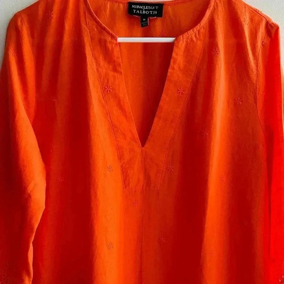 Miraclesuit x Talbot’s Eyelet Tunic Cover-Up, Orange, Swimwear, Size Medium - Picture 4 of 15